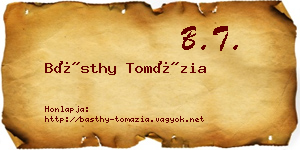 Básthy Tomázia névjegykártya